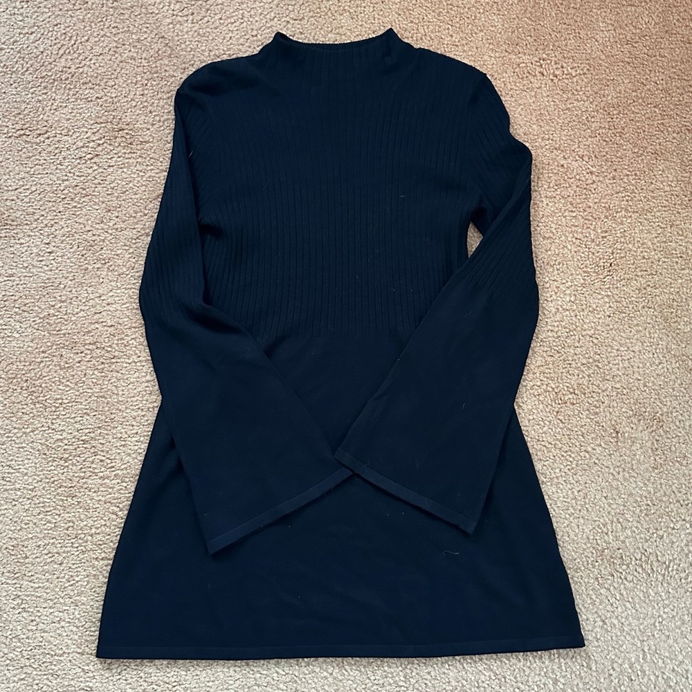 Tyler boe Black Mock Neck Size S Bethany Ribbed Tunic Viscose‎ Blend